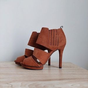 H&M Suede Heels Brown Sandals